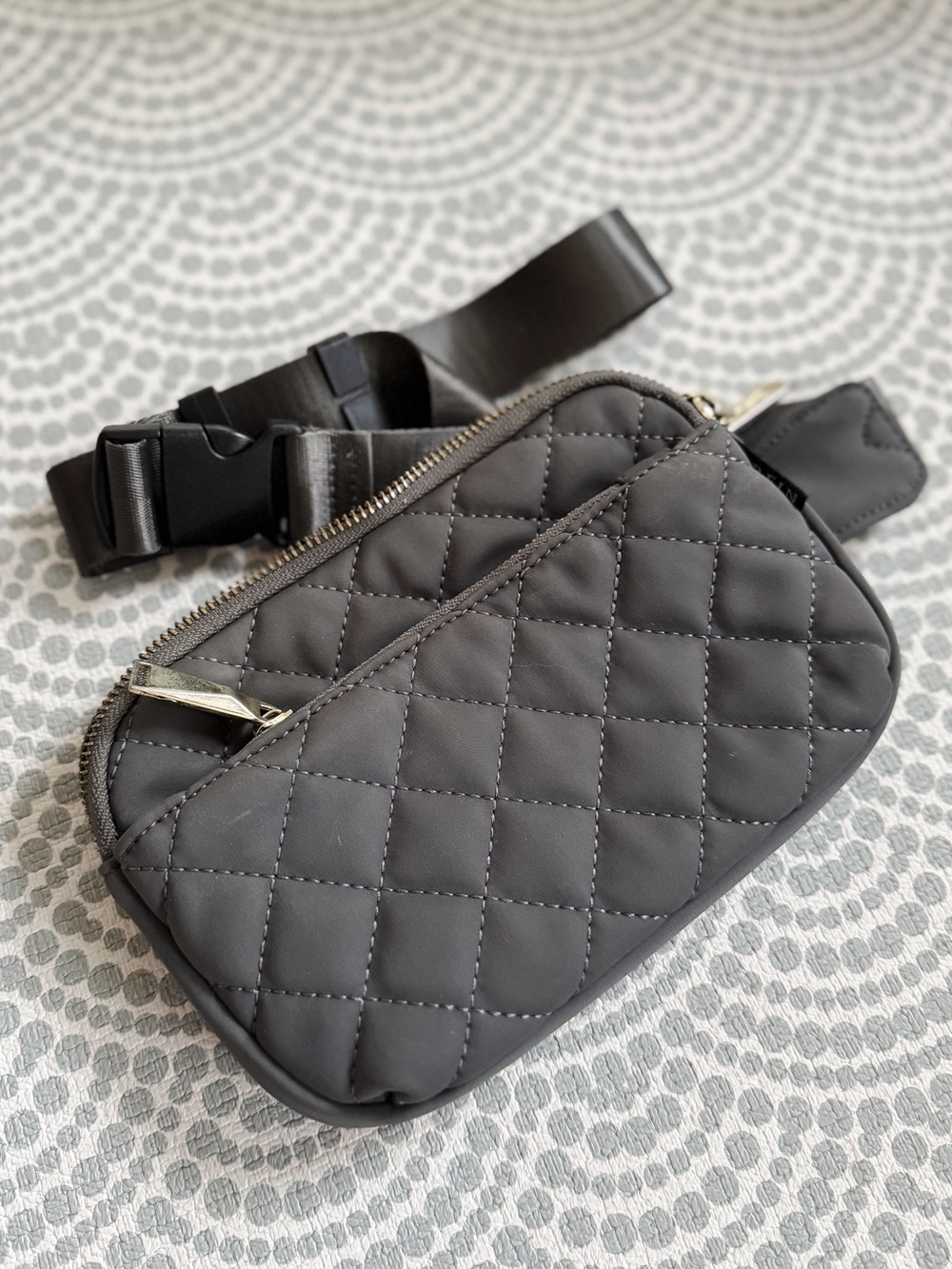 Quilted Black Crossbody Belt Bag